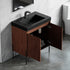Dowell 30¡°(Fluted Bathroom Vanity Set ¡°(Pre-Assembled Cabinet Base with 2 Soft-Close Doors, Shelves & Ceramic/Resin Single Basin, Black/Golden Legs - 002 30 Series