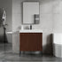 Dowell 30¡°(Fluted Bathroom Vanity Set ¡°(Pre-Assembled Cabinet Base with 2 Soft-Close Doors, Shelves & Ceramic/Resin Single Basin, Black/Golden Legs - 002 30 Series