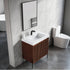 Dowell 30¡°(Fluted Bathroom Vanity Set ¡°(Pre-Assembled Cabinet Base with 2 Soft-Close Doors, Shelves & Ceramic/Resin Single Basin, Black/Golden Legs - 002 30 Series