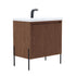 Dowell 30¡°(Fluted Bathroom Vanity Set ¡°(Pre-Assembled Cabinet Base with 2 Soft-Close Doors, Shelves & Ceramic/Resin Single Basin, Black/Golden Legs - 002 30 Series