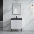 Dowell 30¡°(Fluted Bathroom Vanity Set ¡°(Pre-Assembled Cabinet Base with 2 Soft-Close Doors, Shelves & Ceramic/Resin Single Basin, Black/Golden Legs - 002 30 Series