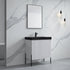 Dowell 30¡°(Fluted Bathroom Vanity Set ¡°(Pre-Assembled Cabinet Base with 2 Soft-Close Doors, Shelves & Ceramic/Resin Single Basin, Black/Golden Legs - 002 30 Series