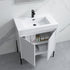Dowell 30¡°(Fluted Bathroom Vanity Set ¡°(Pre-Assembled Cabinet Base with 2 Soft-Close Doors, Shelves & Ceramic/Resin Single Basin, Black/Golden Legs - 002 30 Series
