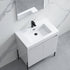 Dowell 30¡°(Fluted Bathroom Vanity Set ¡°(Pre-Assembled Cabinet Base with 2 Soft-Close Doors, Shelves & Ceramic/Resin Single Basin, Black/Golden Legs - 002 30 Series