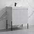 Dowell 30¡°(Fluted Bathroom Vanity Set ¡°(Pre-Assembled Cabinet Base with 2 Soft-Close Doors, Shelves & Ceramic/Resin Single Basin, Black/Golden Legs - 002 30 Series