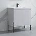 Dowell 30¡°(Fluted Bathroom Vanity Set ¡°(Pre-Assembled Cabinet Base with 2 Soft-Close Doors, Shelves & Ceramic/Resin Single Basin, Black/Golden Legs - 002 30 Series