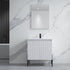 Dowell 30¡°(Fluted Bathroom Vanity Set ¡°(Pre-Assembled Cabinet Base with 2 Soft-Close Doors, Shelves & Ceramic/Resin Single Basin, Black/Golden Legs - 002 30 Series