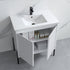 Dowell 30¡°(Fluted Bathroom Vanity Set ¡°(Pre-Assembled Cabinet Base with 2 Soft-Close Doors, Shelves & Ceramic/Resin Single Basin, Black/Golden Legs - 002 30 Series