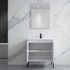 Dowell 30¡°(Fluted Bathroom Vanity Set ¡°(Pre-Assembled Cabinet Base with 2 Soft-Close Doors, Shelves & Ceramic/Resin Single Basin, Black/Golden Legs - 002 30 Series