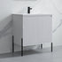 Dowell 30¡°(Fluted Bathroom Vanity Set ¡°(Pre-Assembled Cabinet Base with 2 Soft-Close Doors, Shelves & Ceramic/Resin Single Basin, Black/Golden Legs - 002 30 Series
