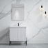 Dowell 30¡°(Fluted Bathroom Vanity Set ¡°(Pre-Assembled Cabinet Base with 2 Soft-Close Doors, Shelves & Ceramic/Resin Single Basin, Black/Golden Legs - 002 30 Series