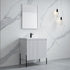 Dowell 30¡°(Fluted Bathroom Vanity Set ¡°(Pre-Assembled Cabinet Base with 2 Soft-Close Doors, Shelves & Ceramic/Resin Single Basin, Black/Golden Legs - 002 30 Series