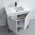 Dowell 30¡°(Fluted Bathroom Vanity Set ¡°(Pre-Assembled Cabinet Base with 2 Soft-Close Doors, Shelves & Ceramic/Resin Single Basin, Black/Golden Legs - 002 30 Series