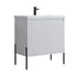 Dowell 30¡°(Fluted Bathroom Vanity Set ¡°(Pre-Assembled Cabinet Base with 2 Soft-Close Doors, Shelves & Ceramic/Resin Single Basin, Black/Golden Legs - 002 30 Series