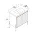 Dowell 30¡°(Fluted Bathroom Vanity Set ¡°(Pre-Assembled Cabinet Base with 2 Soft-Close Doors, Shelves & Ceramic/Resin Single Basin, Black/Golden Legs - 002 30 Series