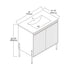 Dowell 30¡°(Fluted Bathroom Vanity Set ¡°(Pre-Assembled Cabinet Base with 2 Soft-Close Doors, Shelves & Ceramic/Resin Single Basin, Black/Golden Legs - 002 30 Series