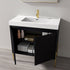 Dowell 36¡°(Fluted Bathroom Vanity Set ¡°(Assembled Cabinet Base with 2 Soft-Close Doors, Shelves & Ceramic/Resin Single Basin, Black/Golden Legs- 002 36 Series