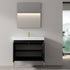 Dowell 36¡°(Fluted Bathroom Vanity Set ¡°(Assembled Cabinet Base with 2 Soft-Close Doors, Shelves & Ceramic/Resin Single Basin, Black/Golden Legs- 002 36 Series