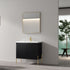 Dowell 36¡°(Fluted Bathroom Vanity Set ¡°(Assembled Cabinet Base with 2 Soft-Close Doors, Shelves & Ceramic/Resin Single Basin, Black/Golden Legs- 002 36 Series
