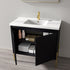 Dowell 36¡°(Fluted Bathroom Vanity Set ¡°(Assembled Cabinet Base with 2 Soft-Close Doors, Shelves & Ceramic/Resin Single Basin, Black/Golden Legs- 002 36 Series