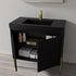 Dowell 36¡°(Fluted Bathroom Vanity Set ¡°(Assembled Cabinet Base with 2 Soft-Close Doors, Shelves & Ceramic/Resin Single Basin, Black/Golden Legs- 002 36 Series