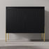 Dowell 36¡°(Fluted Bathroom Vanity Set ¡°(Assembled Cabinet Base with 2 Soft-Close Doors, Shelves & Ceramic/Resin Single Basin, Black/Golden Legs- 002 36 Series