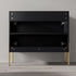 Dowell 36¡°(Fluted Bathroom Vanity Set ¡°(Assembled Cabinet Base with 2 Soft-Close Doors, Shelves & Ceramic/Resin Single Basin, Black/Golden Legs- 002 36 Series