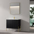 Dowell 36¡°(Fluted Bathroom Vanity Set ¡°(Assembled Cabinet Base with 2 Soft-Close Doors, Shelves & Ceramic/Resin Single Basin, Black/Golden Legs- 002 36 Series