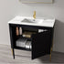 Dowell 36¡°(Fluted Bathroom Vanity Set ¡°(Assembled Cabinet Base with 2 Soft-Close Doors, Shelves & Ceramic/Resin Single Basin, Black/Golden Legs- 002 36 Series