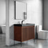 Dowell 36¡°(Fluted Bathroom Vanity Set ¡°(Assembled Cabinet Base with 2 Soft-Close Doors, Shelves & Ceramic/Resin Single Basin, Black/Golden Legs- 002 36 Series