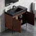 Dowell 36¡°(Fluted Bathroom Vanity Set ¡°(Assembled Cabinet Base with 2 Soft-Close Doors, Shelves & Ceramic/Resin Single Basin, Black/Golden Legs- 002 36 Series