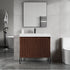 Dowell 36¡°(Fluted Bathroom Vanity Set ¡°(Assembled Cabinet Base with 2 Soft-Close Doors, Shelves & Ceramic/Resin Single Basin, Black/Golden Legs- 002 36 Series