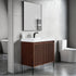 Dowell 36¡°(Fluted Bathroom Vanity Set ¡°(Assembled Cabinet Base with 2 Soft-Close Doors, Shelves & Ceramic/Resin Single Basin, Black/Golden Legs- 002 36 Series