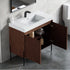 Dowell 36¡°(Fluted Bathroom Vanity Set ¡°(Assembled Cabinet Base with 2 Soft-Close Doors, Shelves & Ceramic/Resin Single Basin, Black/Golden Legs- 002 36 Series