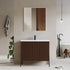 Dowell 36¡°(Fluted Bathroom Vanity Set ¡°(Assembled Cabinet Base with 2 Soft-Close Doors, Shelves & Ceramic/Resin Single Basin, Black/Golden Legs- 002 36 Series