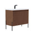 Dowell 36¡°(Fluted Bathroom Vanity Set ¡°(Assembled Cabinet Base with 2 Soft-Close Doors, Shelves & Ceramic/Resin Single Basin, Black/Golden Legs- 002 36 Series