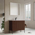 Dowell 36¡°(Fluted Bathroom Vanity Set ¡°(Assembled Cabinet Base with 2 Soft-Close Doors, Shelves & Ceramic/Resin Single Basin, Black/Golden Legs- 002 36 Series