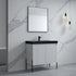 Dowell 36¡°(Fluted Bathroom Vanity Set ¡°(Assembled Cabinet Base with 2 Soft-Close Doors, Shelves & Ceramic/Resin Single Basin, Black/Golden Legs- 002 36 Series
