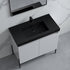 Dowell 36¡°(Fluted Bathroom Vanity Set ¡°(Assembled Cabinet Base with 2 Soft-Close Doors, Shelves & Ceramic/Resin Single Basin, Black/Golden Legs- 002 36 Series