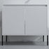 Dowell 36¡°(Fluted Bathroom Vanity Set ¡°(Assembled Cabinet Base with 2 Soft-Close Doors, Shelves & Ceramic/Resin Single Basin, Black/Golden Legs- 002 36 Series