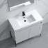 Dowell 36¡°(Fluted Bathroom Vanity Set ¡°(Assembled Cabinet Base with 2 Soft-Close Doors, Shelves & Ceramic/Resin Single Basin, Black/Golden Legs- 002 36 Series
