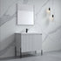 Dowell 36¡°(Fluted Bathroom Vanity Set ¡°(Assembled Cabinet Base with 2 Soft-Close Doors, Shelves & Ceramic/Resin Single Basin, Black/Golden Legs- 002 36 Series