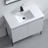 Dowell 36¡°(Fluted Bathroom Vanity Set ¡°(Assembled Cabinet Base with 2 Soft-Close Doors, Shelves & Ceramic/Resin Single Basin, Black/Golden Legs- 002 36 Series