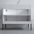 Dowell 36¡°(Fluted Bathroom Vanity Set ¡°(Assembled Cabinet Base with 2 Soft-Close Doors, Shelves & Ceramic/Resin Single Basin, Black/Golden Legs- 002 36 Series