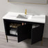 Dowell 48-Fluted Bathroom Vanity Set-(Assembled Cabinet Base with 3 Soft-Close Doors, Shelves & Ceramic/Resin Basin, Black/Golden Legs - 002 48 Series