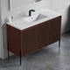 Dowell 48-Fluted Bathroom Vanity Set-(Assembled Cabinet Base with 3 Soft-Close Doors, Shelves & Ceramic/Resin Basin, Black/Golden Legs - 002 48 Series