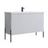 Dowell 48-Fluted Bathroom Vanity Set-(Assembled Cabinet Base with 3 Soft-Close Doors, Shelves & Ceramic/Resin Basin, Black/Golden Legs - 002 48 Series