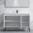 Dowell 48-Fluted Bathroom Vanity Set-(Assembled Cabinet Base with 3 Soft-Close Doors, Shelves & Ceramic/Resin Basin, Black/Golden Legs - 002 48 Series