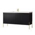 Dowell 60¡°(Fluted Bathroom Vanity Set ¡°(Assembled Cabinet Base with 4 Soft-Close Doors, Shelves & Resin Basin - 002 60 Series