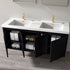 Dowell 60¡°(Fluted Bathroom Vanity Set ¡°(Assembled Cabinet Base with 4 Soft-Close Doors, Shelves & Resin Basin - 002 60 Series